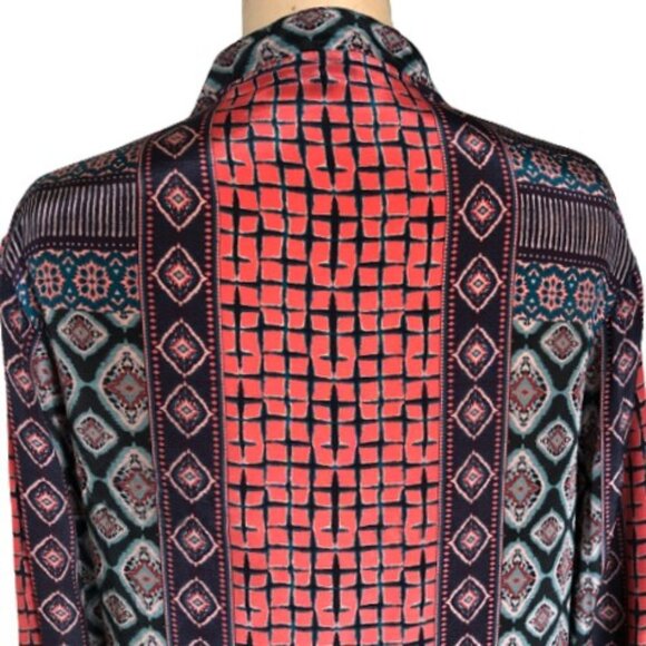 NWOT TOLANI Rory Mixed-Print with Embroidery Flounce-Hem Tunic Dress - Picture 13 of 16